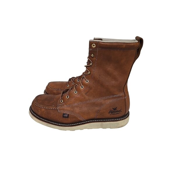 Thorogood Men's 8" Steel Toe Wedge Sole Work Boot U.S.A. 804-4208 Tobacco 14D - Picture 5 of 7
